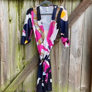 EUC Diane Von Furstenberg silk wrap dress